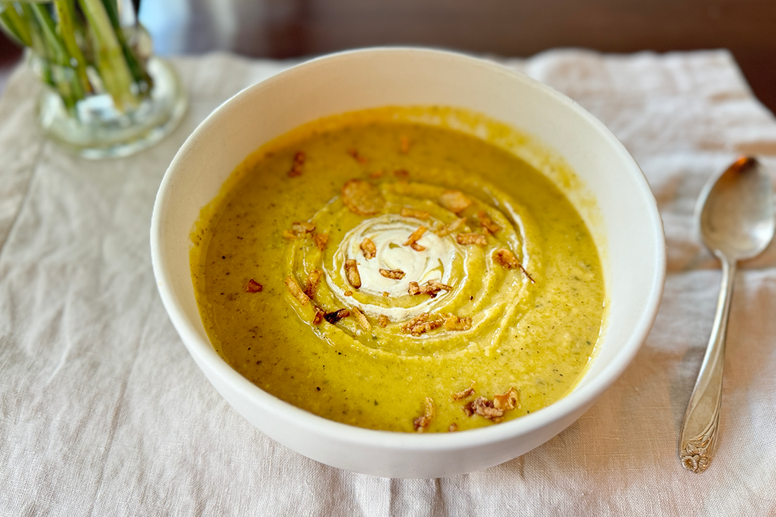 Butternut squash soup with honey